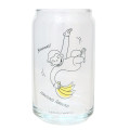 Japan Curious George Glass Tumbler - Can-Shaped Hanging Around Banana - 1