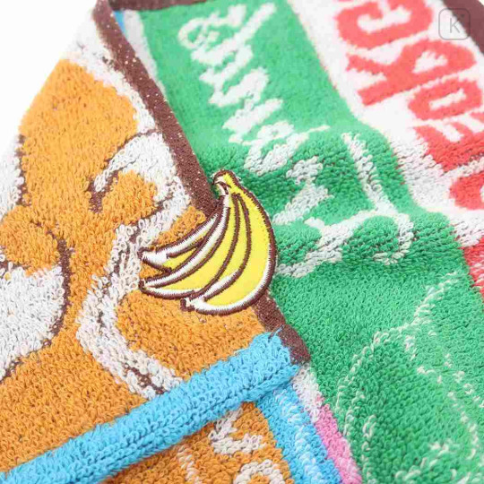 Japan Curious George Mini Towel Jacquard Handkerchief - Love Banana Dog - 2