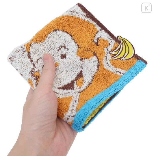 Japan Curious George Mini Towel Jacquard Handkerchief - Love Banana Dog - 3