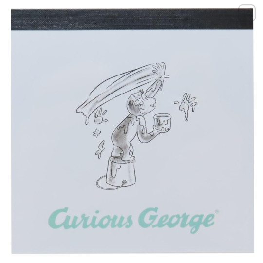 Japan Curious George Square Memo Pad - Painting Mint - 1
