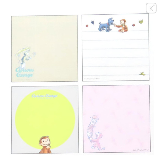 Japan Curious George Square Memo Pad - Painting Mint - 3