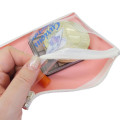 Japan Curious George Clear Flat Mini Pouch - Yellow Big Hat Pink - 3