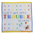 Japan Curious George Mini Towel Jacquard Handkerchief - Balloon Dont Get Into Trouble - 1