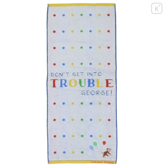 Japan Curious George Jacquard Face Towel - Balloon Dont Get Into Trouble - 1