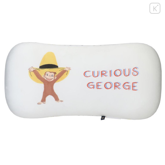Japan Curious George Mini Relax Pillow Cushion - Yellow Big Hat White - 1