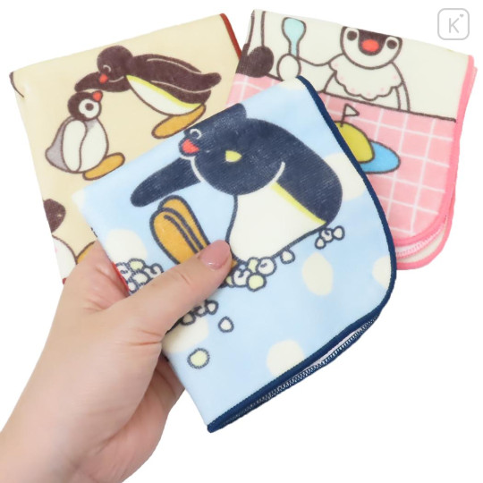 Japan Pingu Mini Towel Handkerchief - Bon Appetit Light Blue - 3