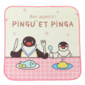 Japan Pingu Mini Towel Handkerchief - Bon Appetit Light Yellow Pink - 1