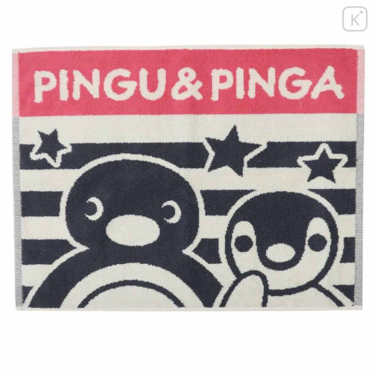 Japan Pingu Towel Bath Mat - Black Pink - 1