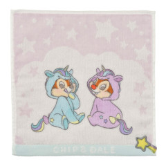 Japan Disney Store Mini Towel Jacquard Handkerchief - Chip 'N Dale Collection Unicorn