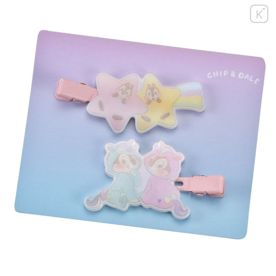 Japan Disney Store Mascot Hair Clip Set - Chip 'N Dale Collection Unicorn Star - 1