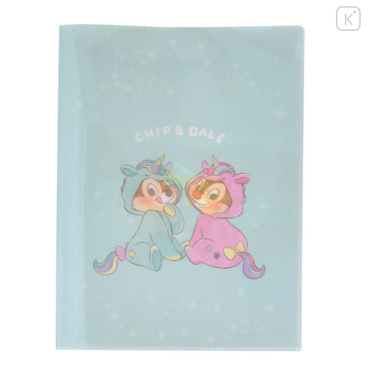 Japan Disney Store 2 Pockets Hologram A4 File - Chip 'N Dale Collection Unicorn - 1
