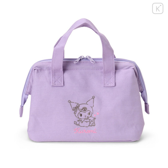 Japan Sanrio Original Insulated Lunch Bag with Wire Frame - Kuromi - 1