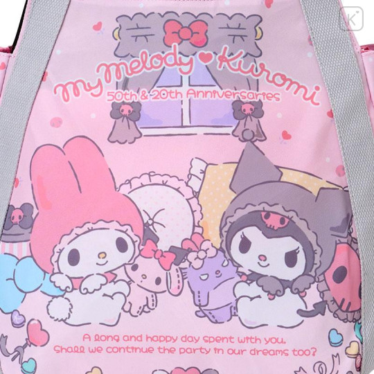 Japan Sanrio Printed Tote Bag - My Melody 50th Anniversary & Kuromi 20th Anniversary - 4