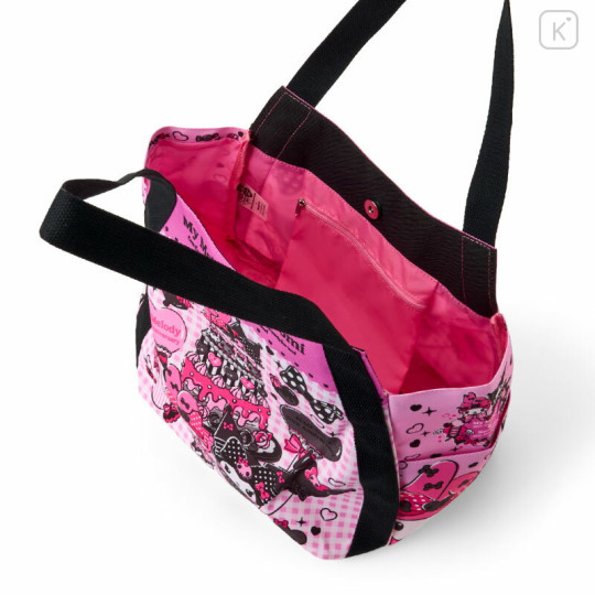 Japan Sanrio Printed Tote Bag - My Melody 50th Anniversary & Kuromi 20th Anniversary Cake - 3