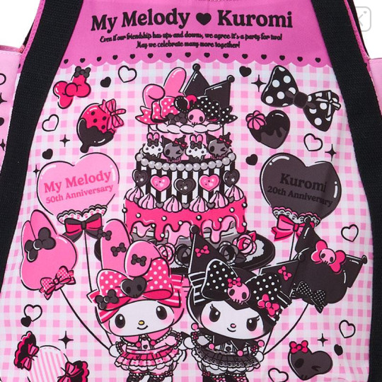 Japan Sanrio Printed Tote Bag - My Melody 50th Anniversary & Kuromi 20th Anniversary Cake - 4