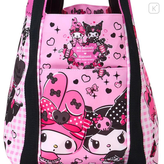 Japan Sanrio Printed Tote Bag - My Melody 50th Anniversary & Kuromi 20th Anniversary Cake - 5