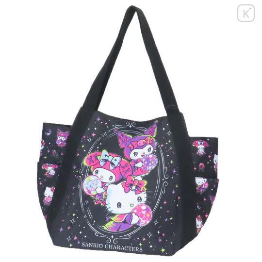 Japan Sanrio Printed Tote Bag - Hello Kitty & Kuromi & My Melody : Crystal - 1