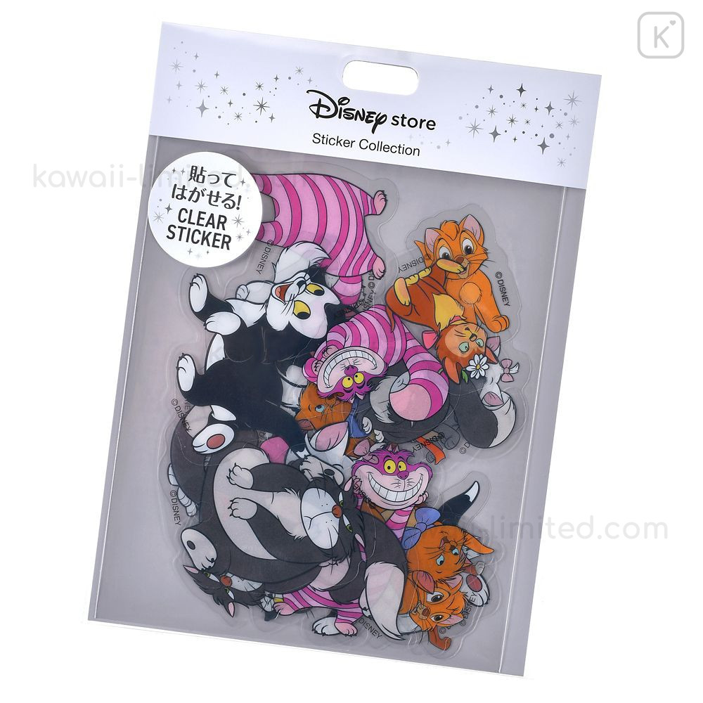 Japan Disney Store Clear Sticker Collection - Cheshire Cat & Marie