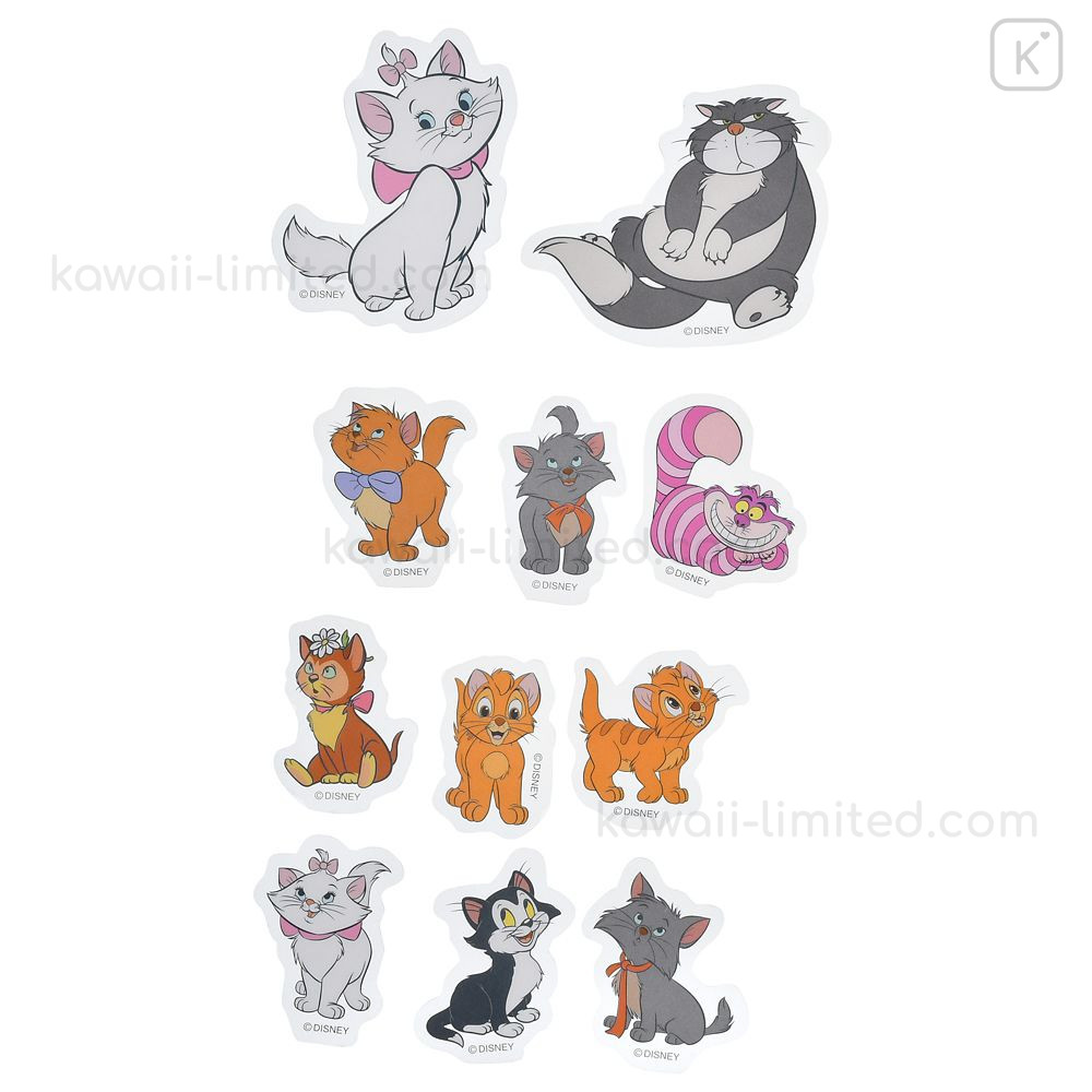 Japan Disney Store Clear Sticker Collection - Cheshire Cat & Marie