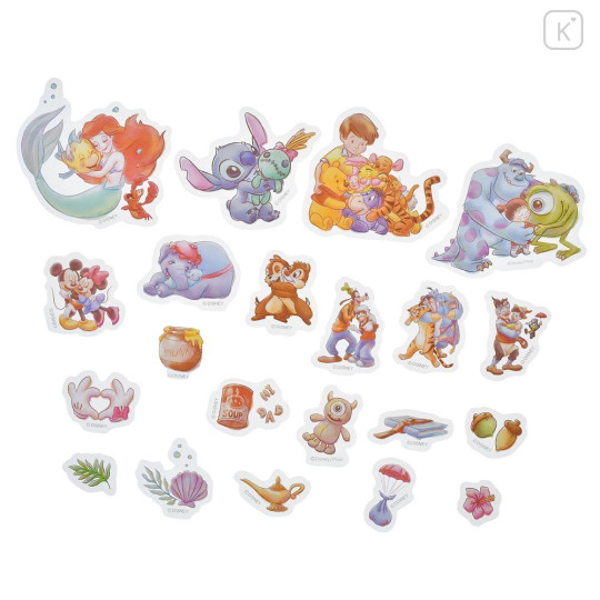 Japan Disney Store Clear Sticker Collection - Characters Hug - 2