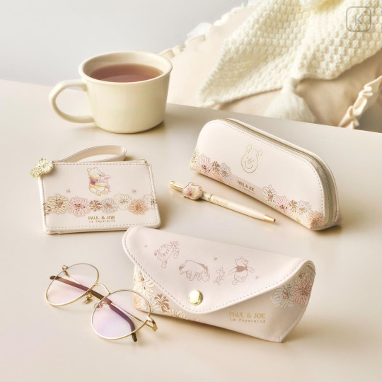 Japan Disney Store Glasses Case Set - Winnie the Pooh : Paul & Joe La Papeterie Chrysanthemum - 4