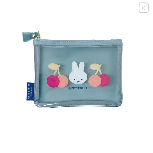 Japan Miffy Clear Pouch - Miffy : Fruits Cherry Turquoise - 1