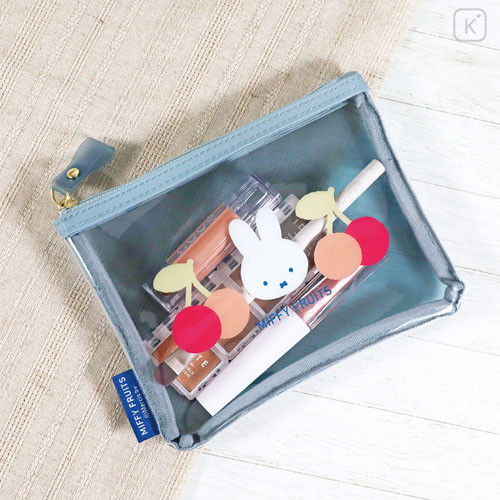 Japan Miffy Clear Pouch - Miffy : Fruits Cherry Turquoise - 2
