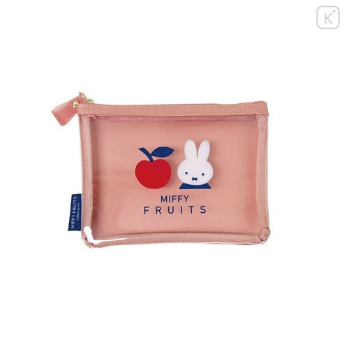 Japan Miffy Clear Pouch - Miffy : Fruits Apple Pink - 1