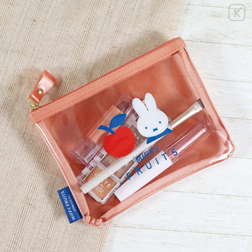Japan Miffy Clear Pouch - Miffy : Fruits Apple Pink - 2