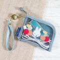 Japan Miffy Pass Case Card Holder & Coin Case & Reel - Miffy : Fruits Cherry Turquoise - 2