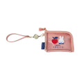 Japan Miffy Pass Case Card Holder & Coin Case & Reel - Miffy : Fruits Apple Pink - 1