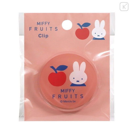 Japan Miffy Acrylic Clip - Miffy : Fruits Apple Pink - 1