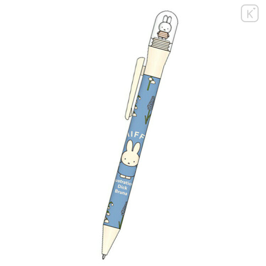 Japan Miffy Rotating Mascot Ballpoint Pen - Flower Lavender Blue - 4