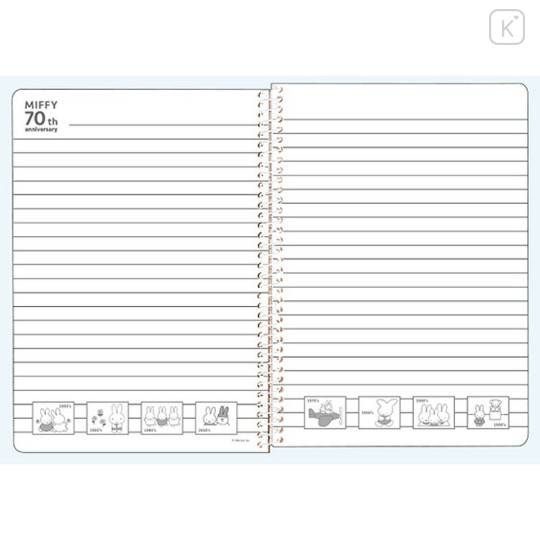 Japan Miffy B6 Ring Notebook - Miffy 70th Anniversary White Red - 2