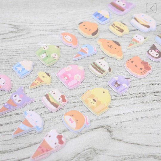 Japan Sanrio Marshmallow Stickers - Characters Food Burger Ice Cream - 2