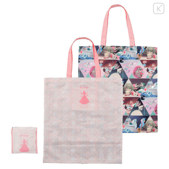 Japan Disney Store Eco Shopping Bag - Cinderella : Friends Light Pink - 1