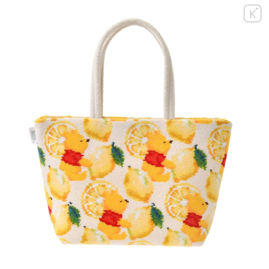Japan Disney Store Feiler Chenille Tote Bag - Pooh : Lemon - 1