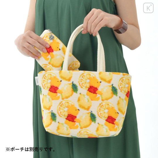 Japan Disney Store Feiler Chenille Tote Bag - Pooh : Lemon - 2