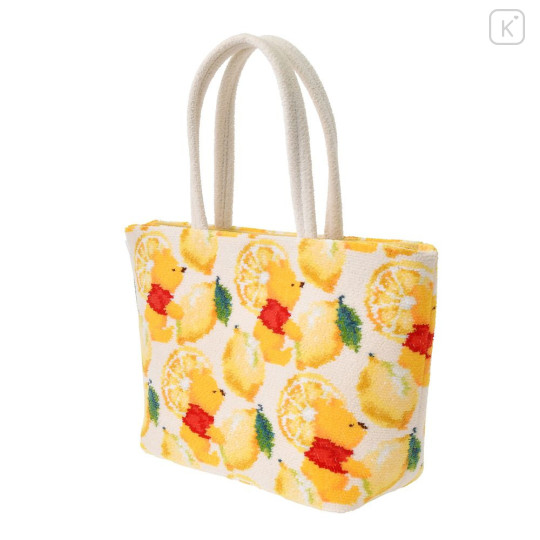 Japan Disney Store Feiler Chenille Tote Bag - Pooh : Lemon - 5