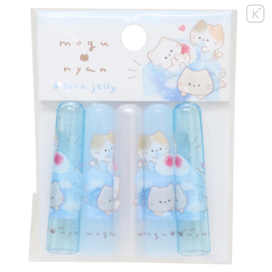 Japan Mogunyan Pencil Cap Set - Cat Dessert Jelly Sky Blue - 1
