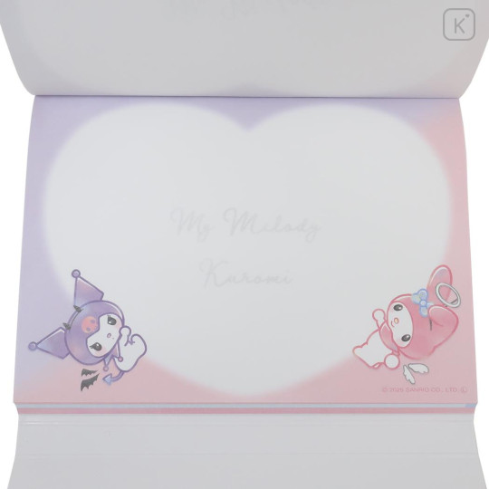 Japan Sanrio A6 Notepad - Kuromi & My Melody : Angel Devil - 3