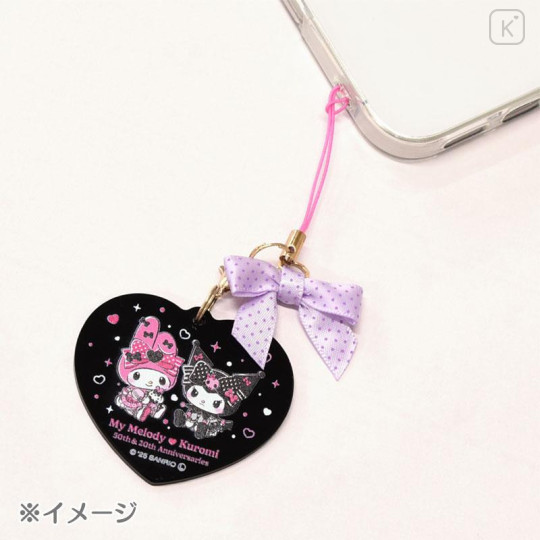 Japan Sanrio Acrylic Strap - My Melody 50th & Kuromi 20th Anniversary Black Pink Party - 4