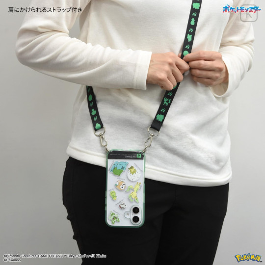 Japan Sanrio IIIIfit Loop iPhone 16 Case - Pocket Monster : Grass Type - 2