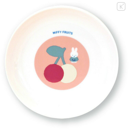 Japan Miffy Curry & Pasta Plate - Miffy : Fruits Cherry Pink - 1