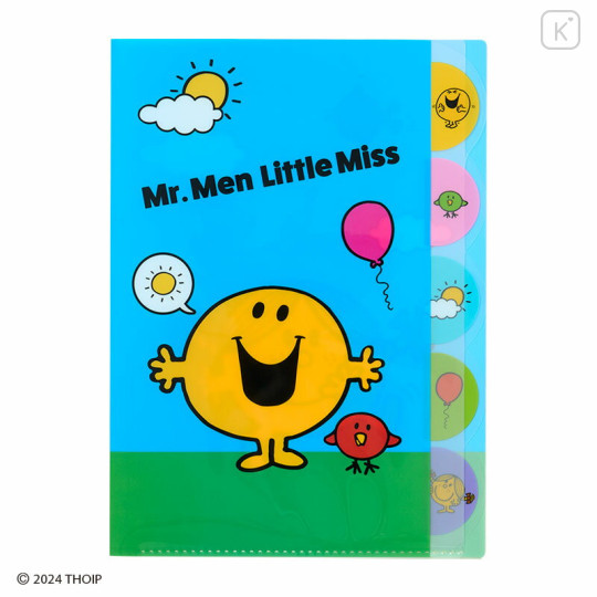 Japan Sanrio 5 Pockets A4 Index Holder - Mr. Men & Little Miss : Blue Sky Sunny Day - 1