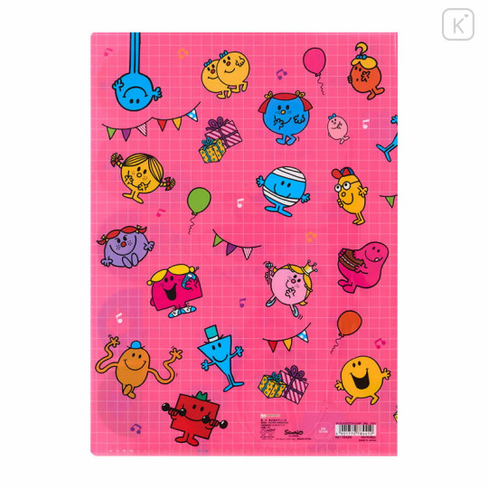 Japan Sanrio 5 Pockets A4 Index Holder - Mr. Men & Little Miss : Party Pink - 2