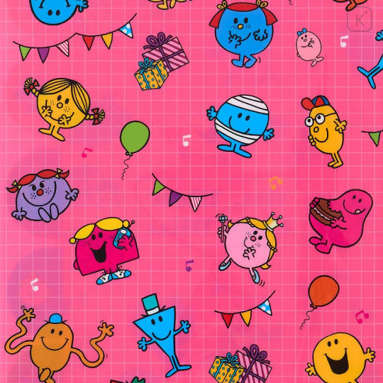 Japan Sanrio 5 Pockets A4 Index Holder - Mr. Men & Little Miss : Party Pink - 4