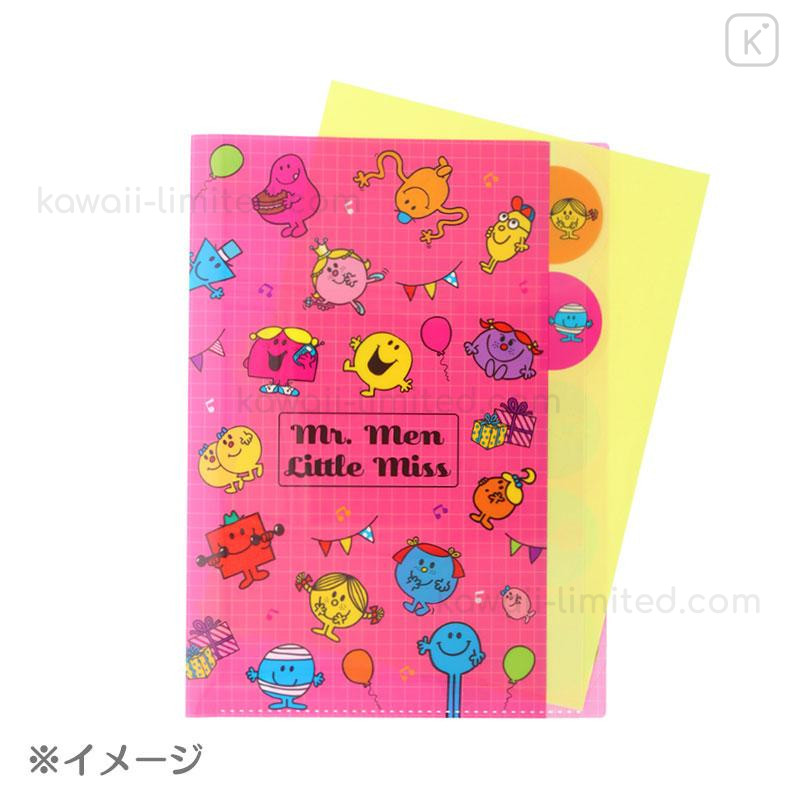 Japan Sanrio 5 Pockets A4 Index Holder - Mr. Men & Little