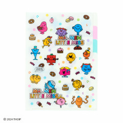 Japan Sanrio 3 Pockets A5 Index File - Mr. Men & Little Miss : Dessert Time White