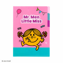 Japan Sanrio 3 Pockets A5 Index File - Mr. Men & Little Miss : Little Miss Sunshine Happy Pink